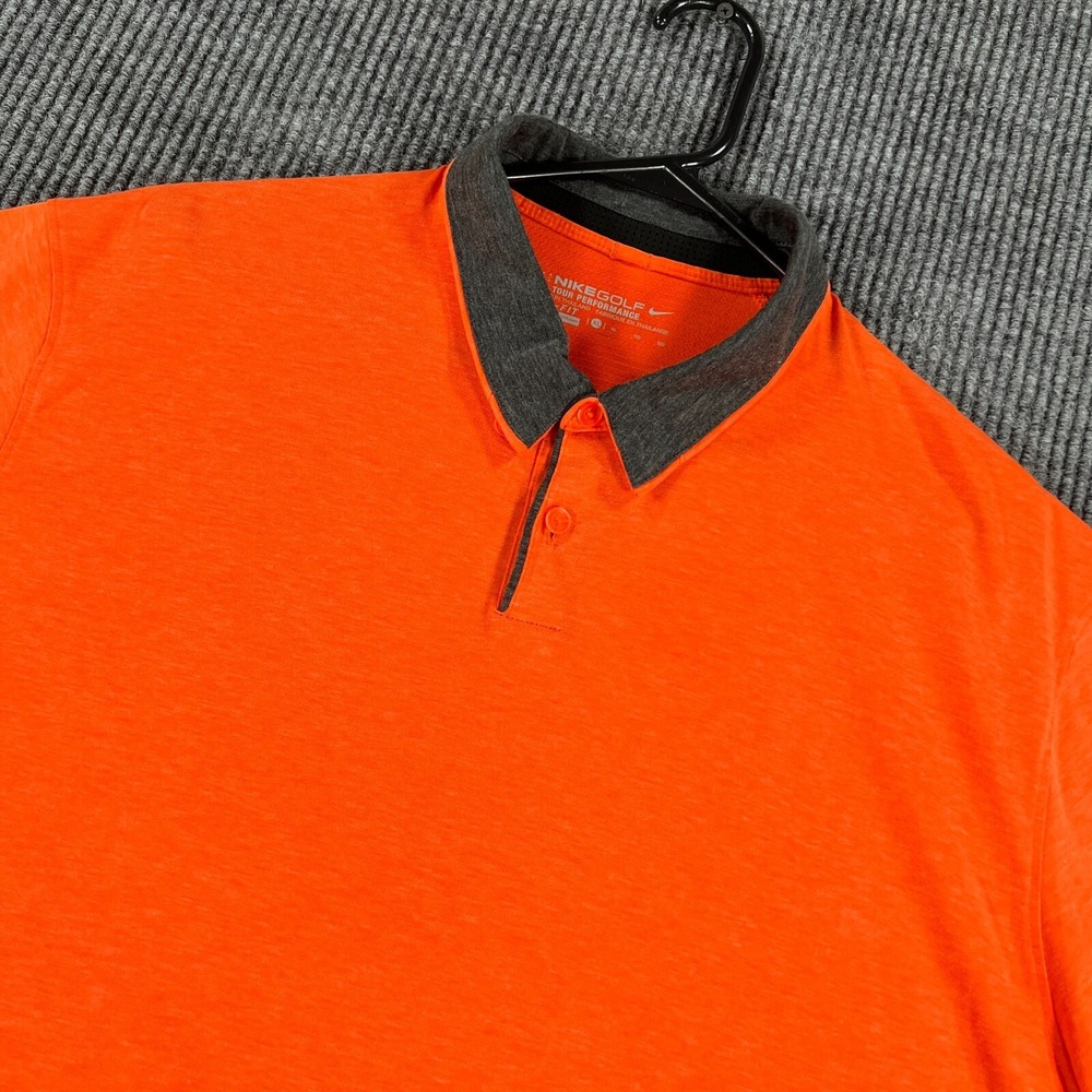 Nike Golf Polo Shirt Mens XL Extra Large Orange Short Sleeve Tour Performance